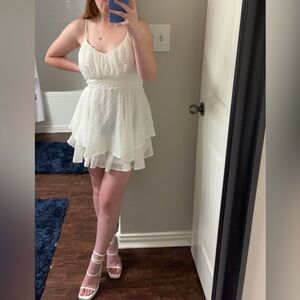 Altar'd State White Layered Mini Dress